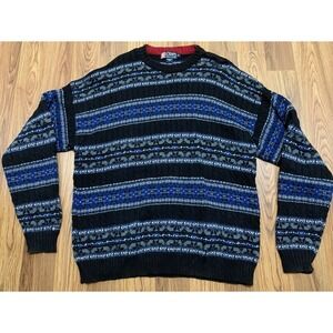 Vintage Chaps Ralph Lauren Sweater Mens Extra Large Fair Isle Made in USA